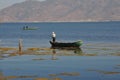 Erhai Lake in Yunnan, China fishing boat people Royalty Free Stock Photo